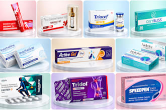 design professional pharmaceutical packaging, box and label