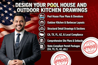 do your pool house and outdoor kitchen drawings