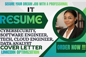 write an ats optimized IT, cybersecurity, software engineer, and tech resume