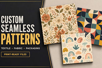 create custom seamless patterns for textile, fabric, and packaging