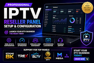 configure reseller panels strong 8k, trex, sltv, lion ott, mega ott