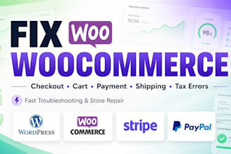 fix woocommerce checkout, cart, payment gateway, shipping, taxes and order error