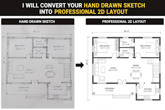 draw a handrawn layout or sketch into professional layout