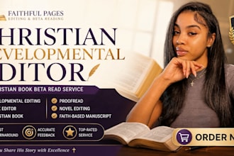 developmental christian book editor proofread memoir christian novel book editor