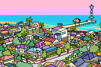 illustrate your favourite street in my bold signature style