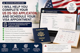 help you complete your solo US ds160 visa application and schedule your