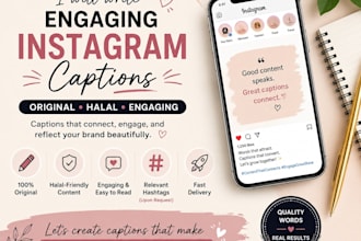 write engaging and halal friendly social media captions