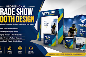 design 3d trade show booth, exhibition stand and realistic renders