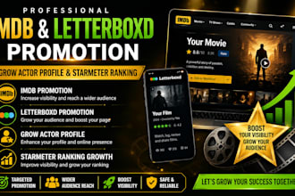 do letterboxd promotion, grow actor profile starmeter ranking imdb promotion