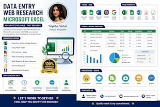 do accurate data entry web research and microsoft excel tasks
