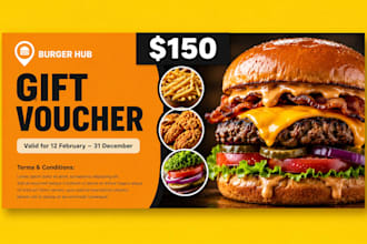 design coupon, voucher, gift card, ticket, rack card and loyalty card