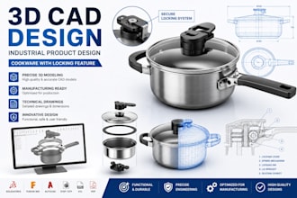 3d cad design industrial product design for kitchenware kitchen utensils