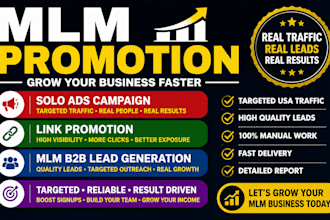 do MLM promotion, solo ads campaign  link promotion and MLM b2b lead generation