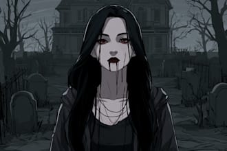 draw horror character design illustration