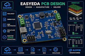 prepare easyeda pcb, gerber, bom and pick and place files for jlcpcb