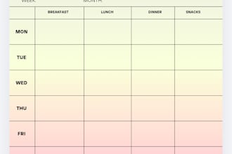 design printable diet plans