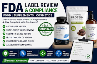 review your fda food supplement cosmetic label for compliance
