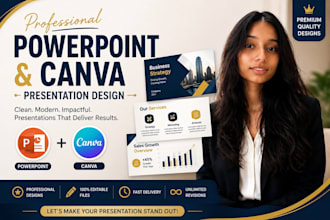 create modern canva,  powerpoint presentation ppt slides design