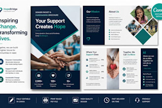 design canva nonprofit donor packet fundraising brochure charity campaign