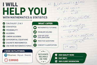 help you with calculus, algebra, statistics and probability
