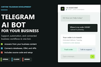build a custom telegram bot with ai and API integrations