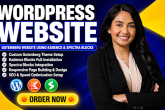 create gutenberg wordpress website using gutenberg blocks, spectra, or kadence