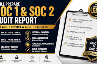 prepare soc 1 and soc 2 audit report, CPA audit report, audit readiness