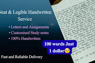 provide handwritten notes, letters, assignments