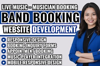 band booking website, live music website, musician booking website, band website