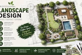 design landscape plan, site plan, garden design, backyard design and master plan