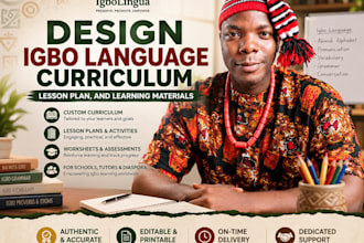 design igbo language curriculum, lesson plan, and learning materials
