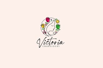 design unique victoria embroidery logo