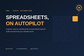 build custom excel vba automation, macros and dashboards