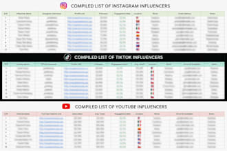 build a targeted influencer list with verified contact details