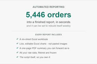 build an automated excel and PDF report from your data