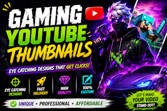 design eye catching gaming youtube thumbnails
