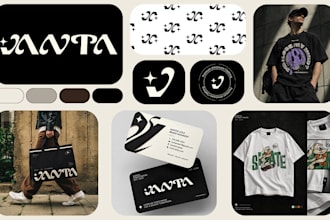 design a complete brand identity for clothing,skin care and cafes