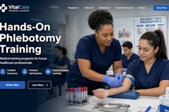 design wix phlebotomy training academy website medical healthcare school website