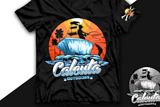 design a unique camp outdoor adventure sticker and tshirt logo