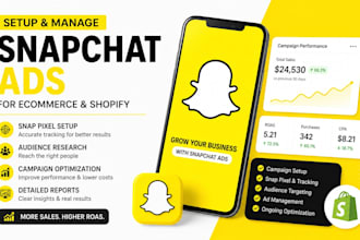 setup and manage snapchat ads for ecommerce shopify with snap pixel optimization