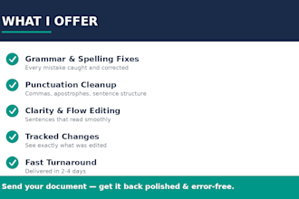 proofread and edit your writing to make it clear and error free