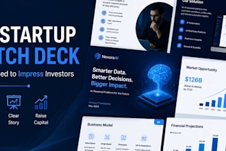 design a professional ai startup investor pitch deck presentation