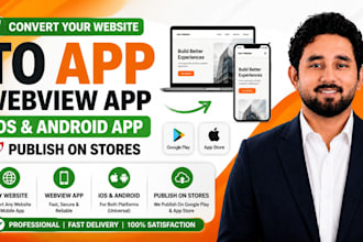 convert website to app, webview app, ios and android app, publish on stores