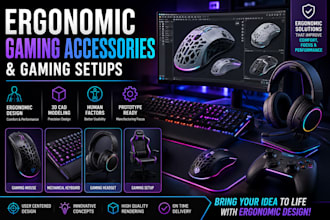 design ergonomic gaming accessories and gaming setups