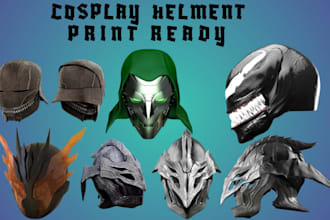 design custom wearable cosplay helmet 3d armor mask stl for 3d printing