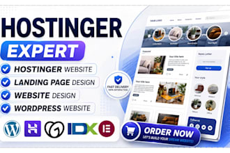 design a wordpress website on hostinger, bluehost, or godaddy