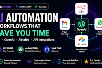 build ai automation workflows using n8n, openai and airtable