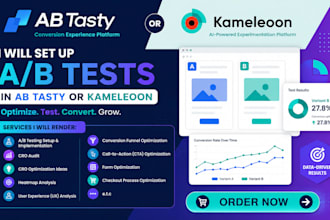 create ab testing experiments using ab tasty or kameleoon for your website store