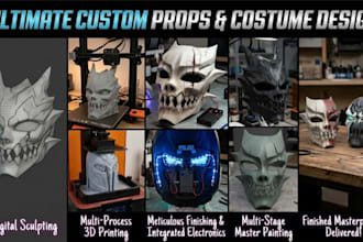3d print and paint custom wearable cosplay helmet mask armor props and ship