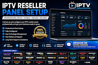 setup a custom reseller panel, strong8k, trex panel, mega, dream4k